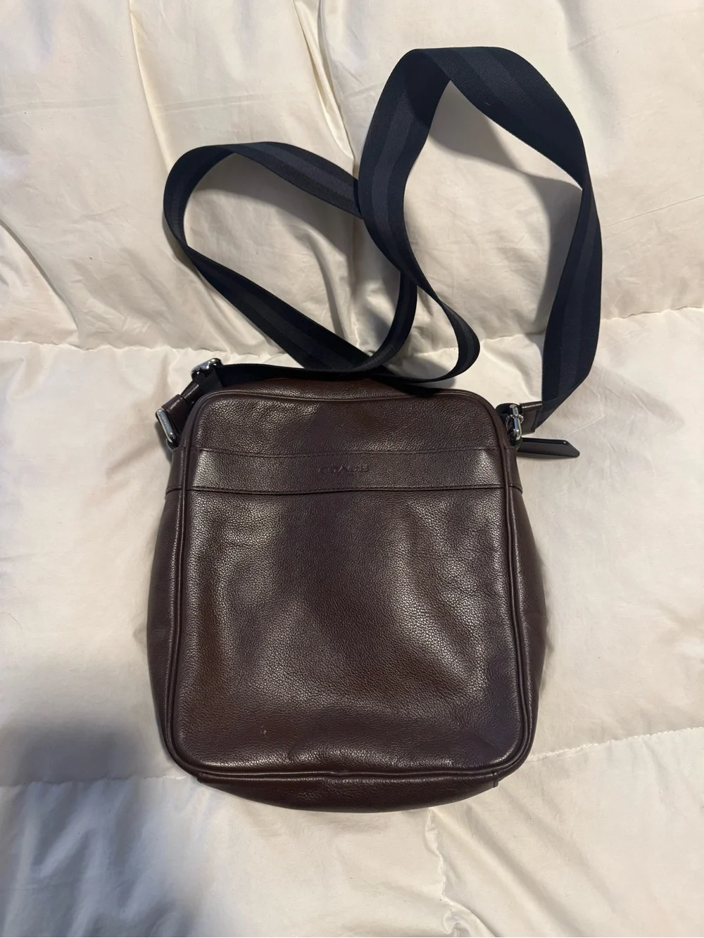 Leather Crossbody Bag in Dark Brown - Picture 1 of 6